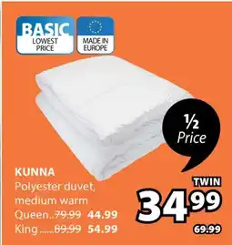 JYSK KUNNA Polyester duvet offer