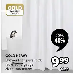 JYSK GOLD HEAVY Shower liner offer
