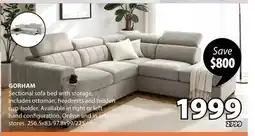 JYSK GORHAM Sectional sofa bed with storage offer