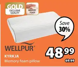 JYSK WELLPUR KYRKJA Memory foam pillow offer
