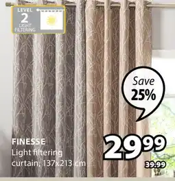 JYSK FINESSE Light filtering offer