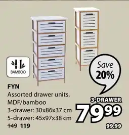 JYSK FYN Assorted drawer units, MDF/bamboo offer