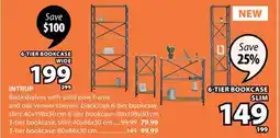 JYSK INTRUP Bookshelves with solid pine frame and oak veneer shelves offer