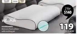 JYSK HAMMAREN Memory foam pillow with cooling gel offer
