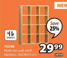JYSK TOLNE Multi-tier wall shelf, bamboo offer