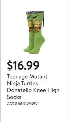 Walmart Teenage Mutant Ninja Turtles Donatello Knee High Socks offer