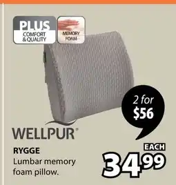 JYSK RYGGE Lumbar memory foam pillow offer