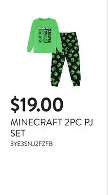 Walmart MINECRAFT 2PC PJ SET offer
