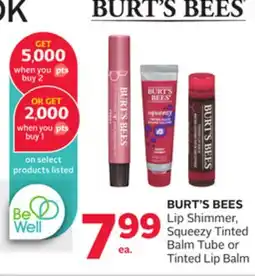 Rexall BURT'S BEES Lip Shimmer, Squeezy Tinted Balm Tube or Tinted Lip Balm offer