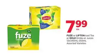 Rexall FUZE or LIPTON Iced Tea or DOLE Drinks or Juices offer
