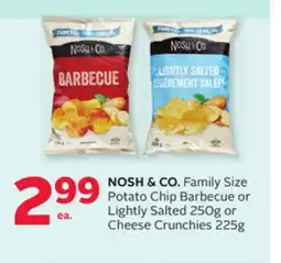 Rexall NOSH & CO. Family Size Potato Chip Barbecue or Lightly Salted 250g or Cheese Crunchies 225g offer