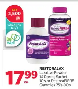 Rexall RESTORALAX Laxative Powder 14 Doses, Sachet 10's or RestoraFIBRE Gummies 75' s-90's offer