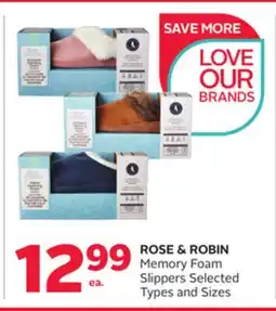 Rexall ROSE & ROBIN Memory Foam Slippers offer