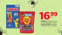 Rexall HARIBO Halloween Trick or Treat Box 80's or Mini CHUPA CHUPS Lollipops Assorted Flavours 240's offer