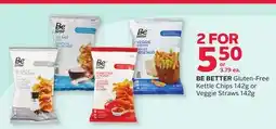 Rexall BE BETTER Gluten-Free Kettle Chips 142g or Veggie Straws 142g offer