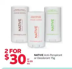 Rexall NATIVE Anti-Perspirant or Deodorant offer