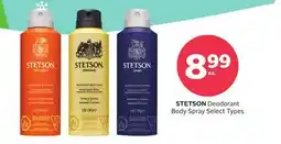 Rexall STETSON Deodorant Body Spray offer