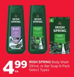 Rexall IRISH SPRING Body Wash 591mL or Bar Soap 6-Pack offer