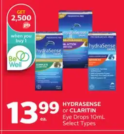Rexall HYDRASENSE or CLARITIN Eye Drops offer