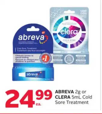 Rexall ABREVA 2g or CLERA 5mL Cold Sore Treatment offer