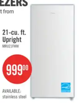 The Brick Midea 21 Cu. Ft. Convertible 2-in-1 Upright Refrigerator-Freezer - White - MRU21F6AWW offer