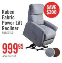 The Brick Ruben 32 Chenille Fabric Power Lift Reclining Chair - Grey offer