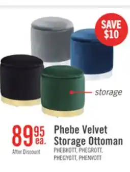 The Brick Phebe 16.5 Storage Ottoman with Gold Trim Base - Black offer
