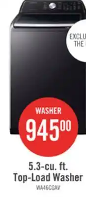 The Brick Samsung 5.4 Cu. Ft. Top-Load Washer - Black Stainless Steel - WA46CG3505AVA4 offer
