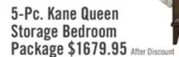 The Brick Kane 5pc Bedroom Set with Storage Bed, Dresser & Mirror, Vegan Leather, Brown - Queen Size offer