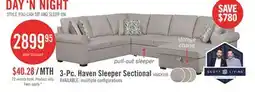 The Brick Scott Living Haven 3-Piece Right-Facing Chenille Fabric Sleeper Sectional with Storage Chaise - Grey offer
