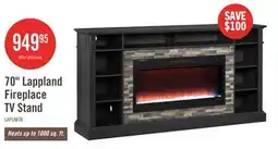 The Brick Lappland 70 Electric Fireplace TV Stand with Storage and Cable Management for TVs up to 80- Black offer