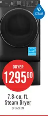 The Brick GE 7.8 Cu. Ft. Smart Electric Dryer with Steam and Sanitize - GFD65ESMVDS offer