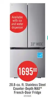 The Brick LG 33 21 Cu. Ft. French-Door Counter-Depth MAX Refrigerator - Smudge Proof Stainless Steel - LF21C
offer