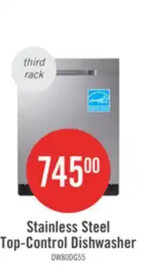 The Brick Samsung 24 48 dBA 5500 Series Top-Control Dishwasher with Third Rack - DW80DG5500SRAA offer