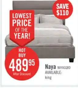 The Brick Naya Upholstered Bed in Grey Fabric, Tufted - Queen Size offer