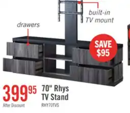 The Brick Rhys 70 Modern TV Stand with Mount, Storage and Cable Management for TVs up to 80- Distressed Grey offer