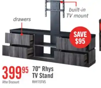 The Brick Rhys 70 Modern TV Stand with Mount, Storage and Cable Management for TVs up to 80- Distressed Grey offer