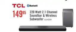 The Brick TCL 2.1 CH Bluetooth Dolby Atmos DTS Virtual:X Soundbar with Wireless Subwoofer (S55H) offer