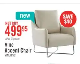 The Brick Vine 34.6 Leather-Look Fabric Accent Chair with Metal Legs - Taupe offer