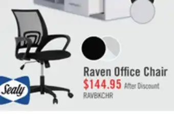 The Brick Sealy Raven 25.2 Adjustable Ergonomic Office Chair with Mesh Padding - Black offer