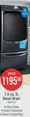 The Brick Maytag 7.4 Cu. Ft. Pet Pro Smart Electric Dryer - Midnight Steel - YMED7020RF offer
