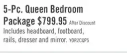 The Brick Yorkdale 5pc Bedroom Set with Panel Bed, Dresser & Mirror, Brown - Queen Size offer