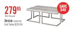 The Brick Jesse 47 Modern Coffee Table - Grey and Pewter with Metal Base offer
