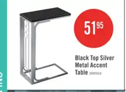 The Brick Black Top Silver Metal Accent Table offer