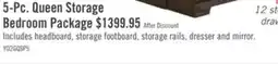The Brick Yorkdale 5pc Bedroom Set with 12-Drawer Storage Bed, Dresser & Mirror, Grey - Queen Size offer