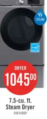 The Brick Samsung 7.5 Cu. Ft. Electric Dryer with Steam - Grey - Stackable - DVE45B6305P/AC offer