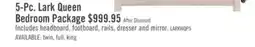 The Brick Lark 5pc Bedroom Set with Panel Bed, Dresser & Mirror, Rustic White - Queen Size offer
