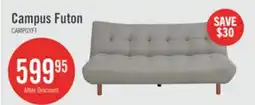 The Brick Campus 76 Fabric Klik Klak Futon with Tufting and Wood Legs - Grey offer