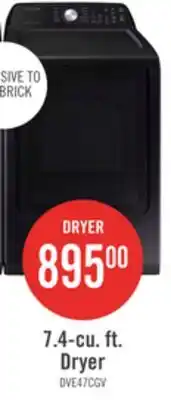 The Brick Samsung 7.4 Cu. Ft. Electric Dryer - Black Stainless Steel - DVE47CG3500VAC offer