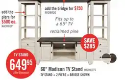 The Brick Madison 60 Rustic TV Stand with Storage and Cable Management for TVs up to 65- White offer